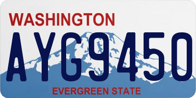 WA license plate AYG9450
