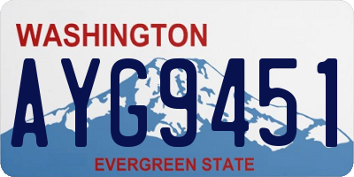 WA license plate AYG9451