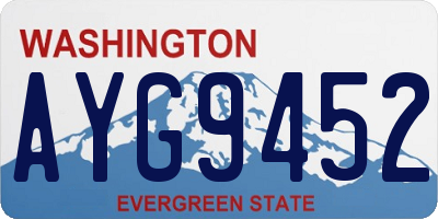 WA license plate AYG9452