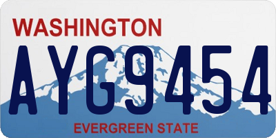 WA license plate AYG9454