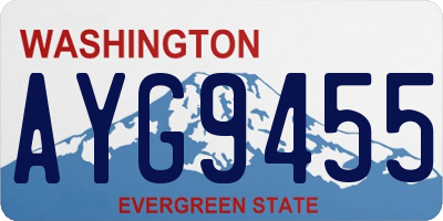 WA license plate AYG9455