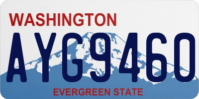 WA license plate AYG9460