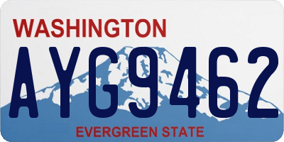 WA license plate AYG9462