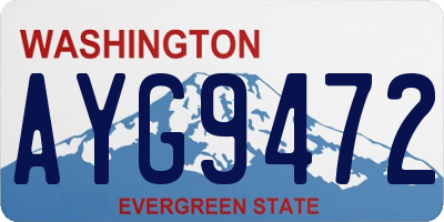WA license plate AYG9472
