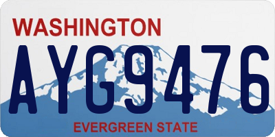 WA license plate AYG9476