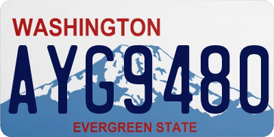 WA license plate AYG9480
