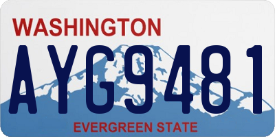 WA license plate AYG9481