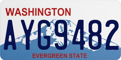 WA license plate AYG9482