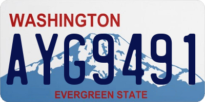 WA license plate AYG9491
