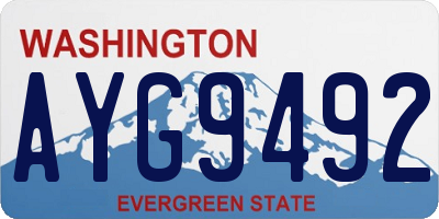 WA license plate AYG9492