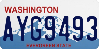 WA license plate AYG9493