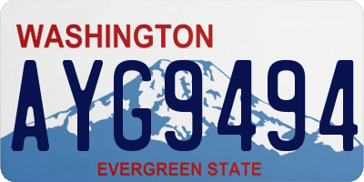 WA license plate AYG9494