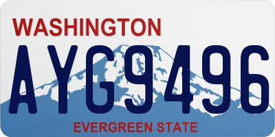 WA license plate AYG9496