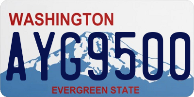 WA license plate AYG9500