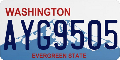 WA license plate AYG9505