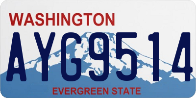 WA license plate AYG9514