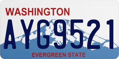 WA license plate AYG9521