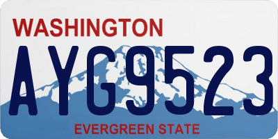 WA license plate AYG9523
