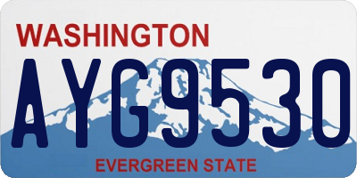 WA license plate AYG9530