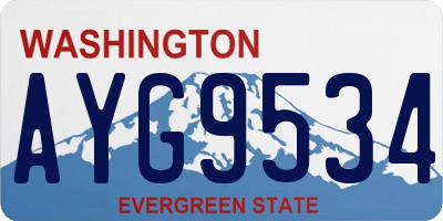 WA license plate AYG9534