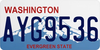 WA license plate AYG9536