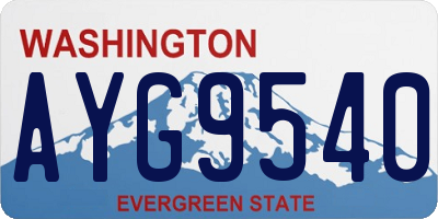 WA license plate AYG9540