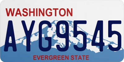 WA license plate AYG9545
