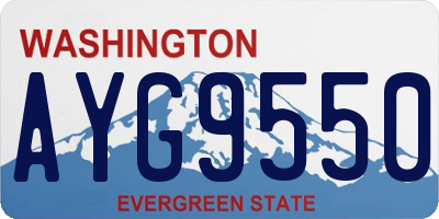 WA license plate AYG9550