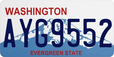 WA license plate AYG9552