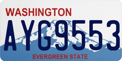 WA license plate AYG9553