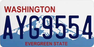 WA license plate AYG9554