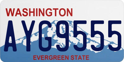 WA license plate AYG9555