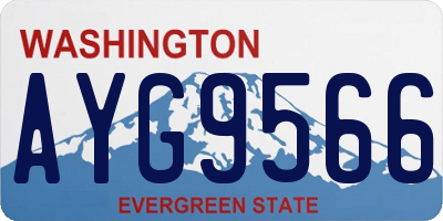 WA license plate AYG9566