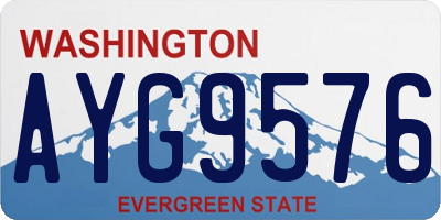 WA license plate AYG9576