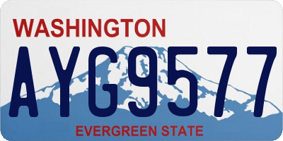 WA license plate AYG9577