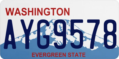 WA license plate AYG9578