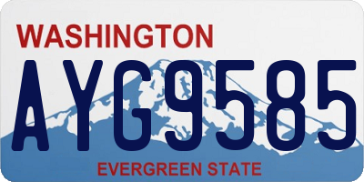WA license plate AYG9585