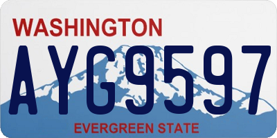 WA license plate AYG9597