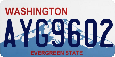 WA license plate AYG9602
