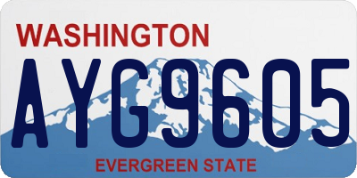 WA license plate AYG9605