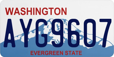 WA license plate AYG9607