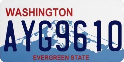 WA license plate AYG9610