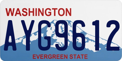 WA license plate AYG9612