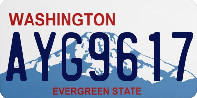 WA license plate AYG9617