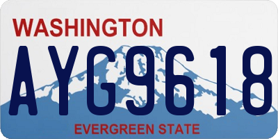 WA license plate AYG9618