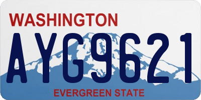WA license plate AYG9621
