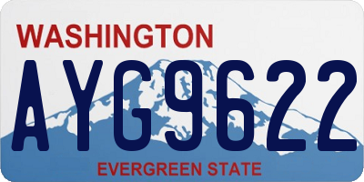 WA license plate AYG9622