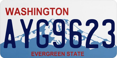 WA license plate AYG9623