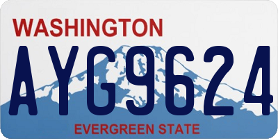 WA license plate AYG9624