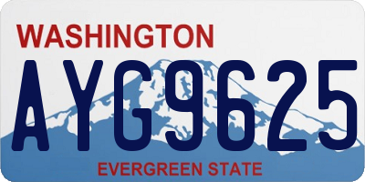 WA license plate AYG9625